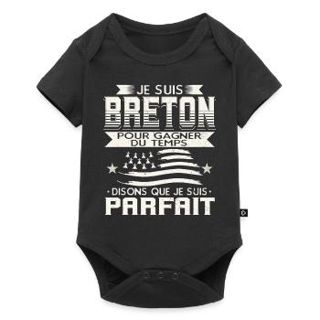 Je Suis Breton Humour - Body à manches courtes Premium Bébé - noir - Devant