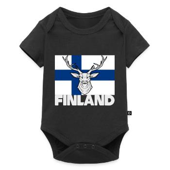 Helsinki Finlande Souvenir Rentier Cadeau - Body à manches courtes Premium Bébé - noir - Devant