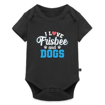 I Love Frisbee and Dogs - Baby Premium short-sleeve bodysuit - black - Front