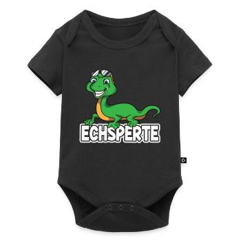 Echsperte Echse Reptilien Eidechse Experte Spruch - Baby Premium Kurzarmbody - Schwarz - Vorne