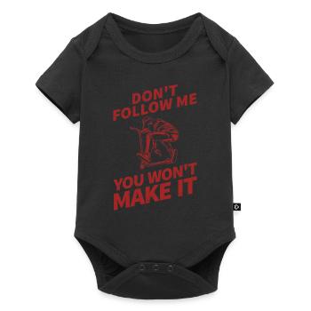 Cooles Stunt Scooter Tretroller Skater Geschenk - Baby Premium Kurzarmbody - Schwarz - Vorne