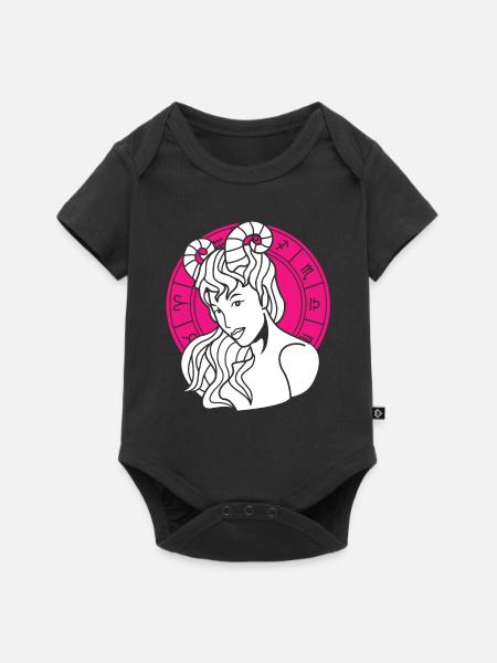 Sternzeichen Widder - Baby Premium Kurzarmbody - Schwarz