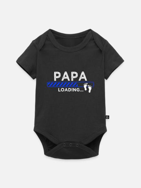 Papa loading - Baby Premium Kurzarmbody - Schwarz