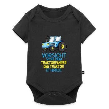 Trecker Traktorfahrer Geschenk - Baby Premium Kurzarmbody - Schwarz - Vorne