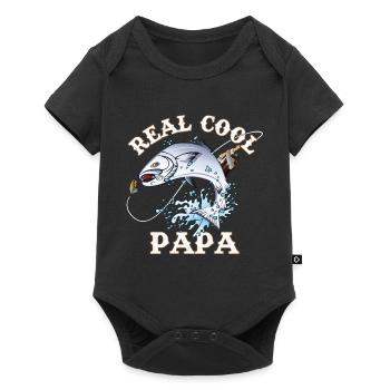 Fishing Design with « real cool Papa » for father’s - Body à manches courtes Premium Bébé - noir - Devant