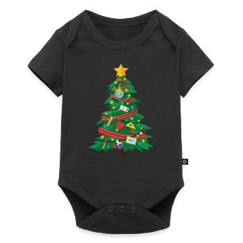 Teacher Christmas Tree Apparel - Baby Premium short-sleeve bodysuit - black - Front