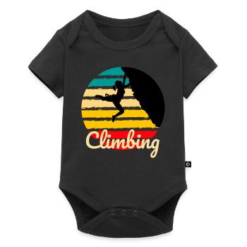 climbing bouldering rock climbing mountain sports - Baby Premium short-sleeve bodysuit - black - Front
