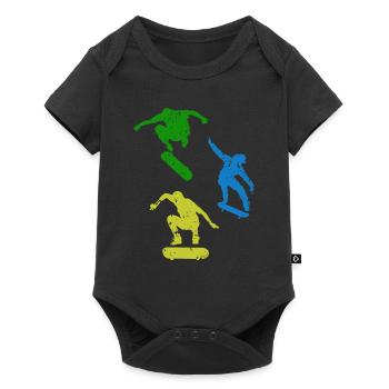 Skateboard skate park - Body à manches courtes Premium Bébé - noir - Devant