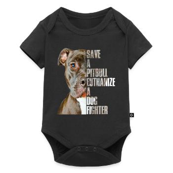 Save A Pitbull A Dog Fighter - Baby Premium short-sleeve bodysuit - black - Front