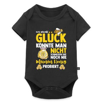 Honig Imker Biene - Baby Premium Kurzarmbody - Schwarz - Vorne