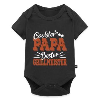 Coolster Papa Bester Grillmeister Grillsaison Dad - Baby Premium Kurzarmbody - Schwarz - Vorne