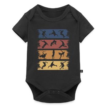 Parkour Freerunning Parcouring Retro - Baby Premium short-sleeve bodysuit - black - Front