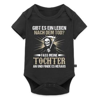 Gibt es ein Leben nach dem Tod Vater Papa Tochter - Baby Premium Kurzarmbody - Schwarz - Vorne