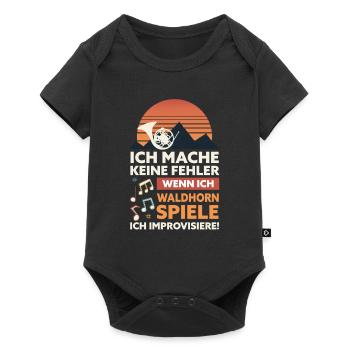 Ich mache keine Fehler, wenn ich Waldhorn spiele - Baby Premium Kurzarmbody - Schwarz - Vorne