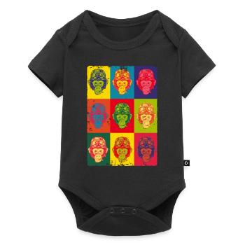 Affen Pop Art Tiere Animals Apes Monkeys - Baby Premium short-sleeve bodysuit - black - Front