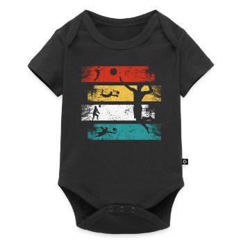 Vintage Volleyballer Retro Beach Volleyball Spiel - Baby Premium Kurzarmbody - Schwarz - Vorne