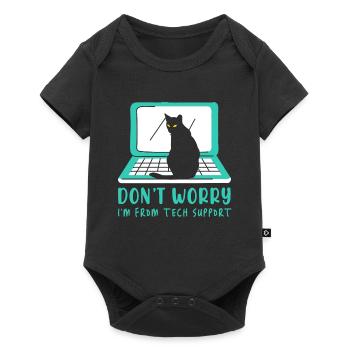 Cat Tech Support Computer Kitten Helpdesk IT Gift - Baby Premium short-sleeve bodysuit - black - Front