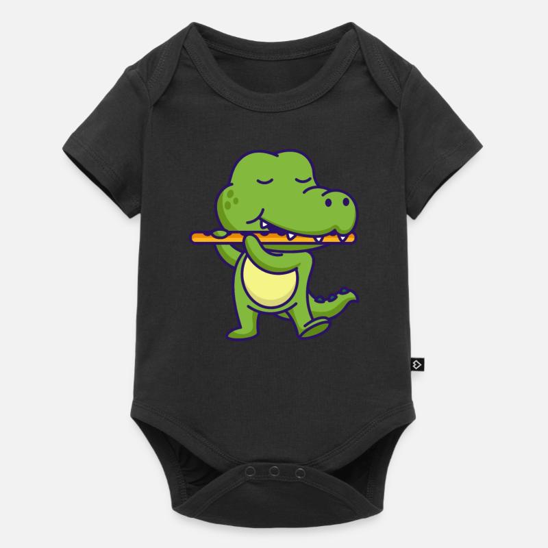 Querflöte - Baby Premium Kurzarmbody - Schwarz