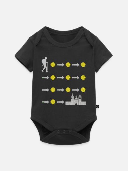 Camino de Santiago Jakobsweg Pilgermuschel Pilger - Baby Premium Kurzarmbody - Schwarz