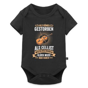 Violoncello König Cellist Cello Orchester Musiker - Baby Premium Kurzarmbody - Schwarz - Vorne