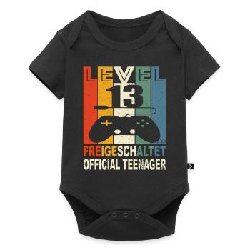Level 13 Freigeschaltet Official Teenager 13 Jahre - Baby Premium Kurzarmbody - Schwarz - Vorne
