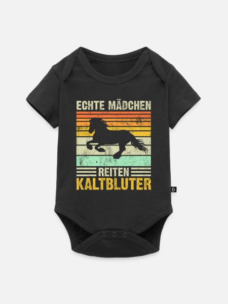 Kaltblüter Kaltblut Pferd Reiter Geschenk - Baby Premium Kurzarmbody - Schwarz