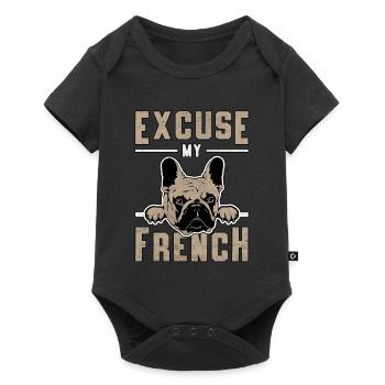Chien chien chien de chien vintage cadeau - Body à manches courtes Premium Bébé - noir - Devant