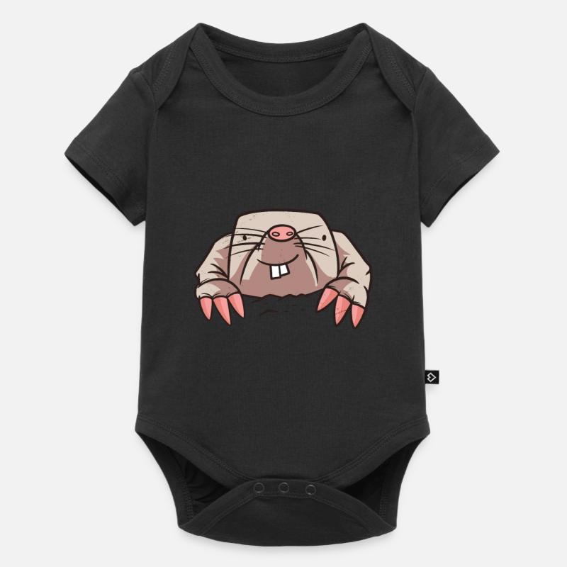 Maulwurf Tier Geschenk - Baby Premium Kurzarmbody - Schwarz
