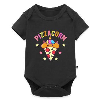 Pizzakorn - Baby Premium Kurzarmbody - Schwarz - Vorne