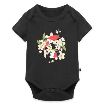 Koi Fisch Koi Fische Koiteich Teich Japan Geschenk - Baby Premium Kurzarmbody - Schwarz - Vorne