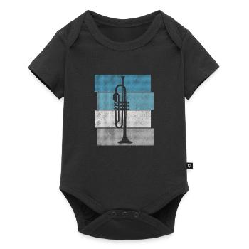 Rétro rétro cadeau soleil trompette - Body à manches courtes Premium Bébé - noir - Devant