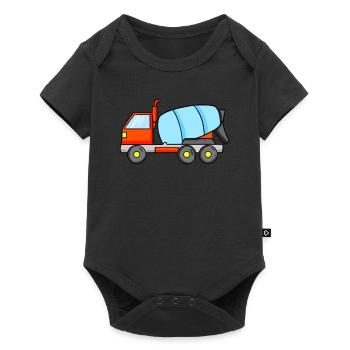 Construction vehicles Construction site Construction vehicle - Baby Premium short-sleeve bodysuit - black - Front