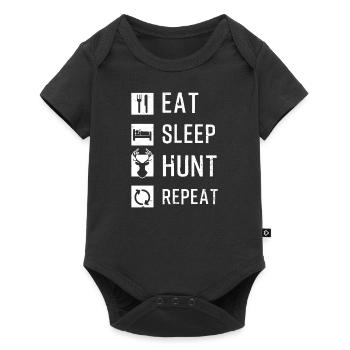 Hunter Eat Sleep Hunt Répéter - Body à manches courtes Premium Bébé - noir - Devant