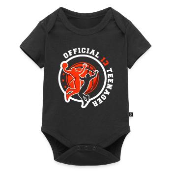 13th birthday boys teenage basketball - Baby Premium short-sleeve bodysuit - black - Front