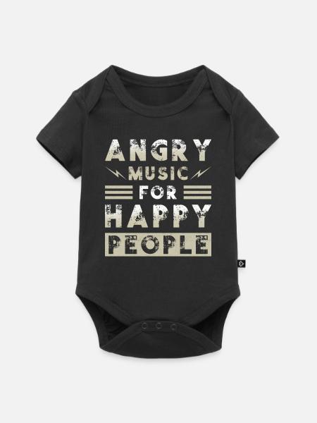 Metal Musik Angry Music for Happy People - Baby Premium Kurzarmbody - Schwarz