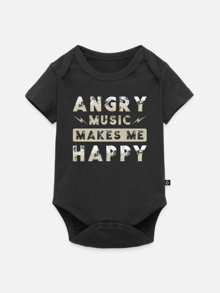 Metal Musik Angry Music - Baby Premium Kurzarmbody - Schwarz