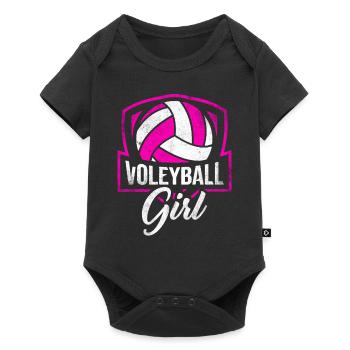 Fille de volley-ball joueur de volley-ball - Body à manches courtes Premium Bébé - noir - Devant