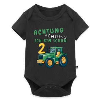 2. Geburtstag Jungen 2 Jahre Kindergeburtstag - Baby Premium Kurzarmbody - Schwarz - Vorne