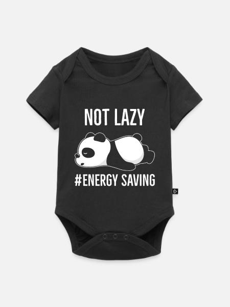 Not Lazy #Energy Saving - Baby Premium Kurzarmbody - Schwarz