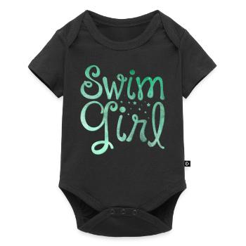 Nageur natation fille - Body à manches courtes Premium Bébé - noir - Devant