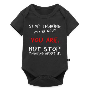 Meme saying self-confidence ugly beauty - Baby Premium short-sleeve bodysuit - black - Front