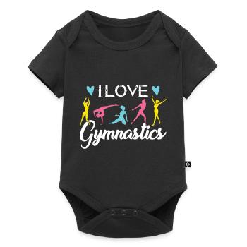 I love gymnastics shirts for women - Body à manches courtes Premium Bébé - noir - Devant