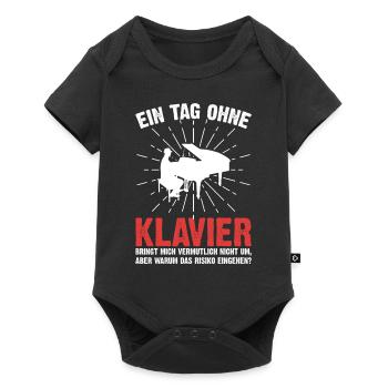 Lustiges Klavier Pianist Sprüche Geschenk - Baby Premium Kurzarmbody - Schwarz - Vorne