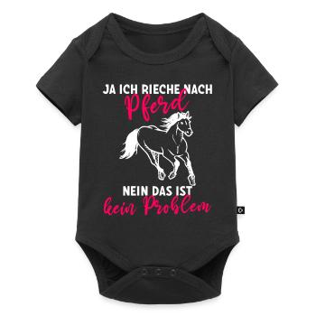 Ja ich rieche nach Pferd Nein das ist kein - Baby Premium Kurzarmbody - Schwarz - Vorne