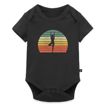 Namaste Yoga Retro Vintage - Baby Premium short-sleeve bodysuit - black - Front
