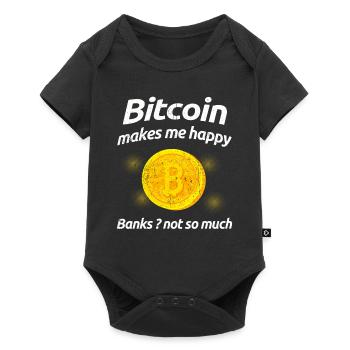 Bitcoin - Baby Premium Kurzarmbody - Schwarz - Vorne