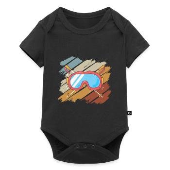 Faire du ski - Body à manches courtes Premium Bébé - noir - Devant