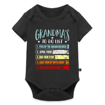 Oma Omi Geschenk Großmutter Geschenkidee - Baby Premium Kurzarmbody - Schwarz - Vorne