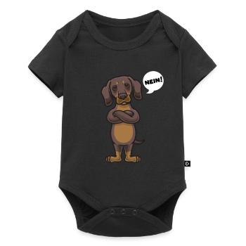 Sturer Dackel Hund lustig Teckel Hundebesitzer - Baby Premium Kurzarmbody - Schwarz - Vorne