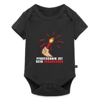 Pyrotechnik ist kein Verbrechen Pyro is no crime - Baby Premium Kurzarmbody - Schwarz - Vorne